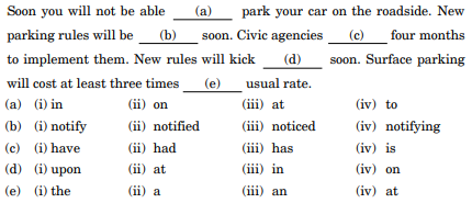 Fill in the blanks in the paragraph given below by choosing the most